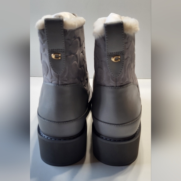 NWT Coach Women Gray Granite Indi Suede Boot Bootie Size 9 Style #CM593 - Picture 6 of 14